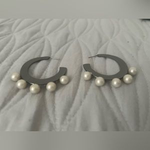 Alexis Bittar Pearl Hoop Earrings